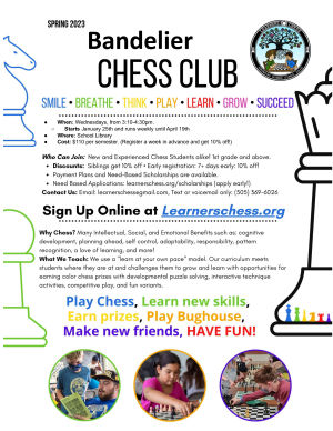 Image of a flyer titled Bandelier Chess Club