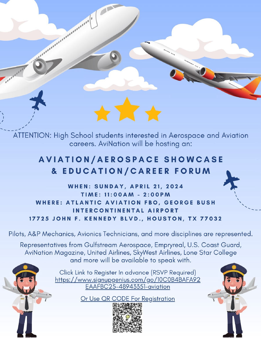 Image of a flyer titled Aerospace Showcase & Education/Career Forum