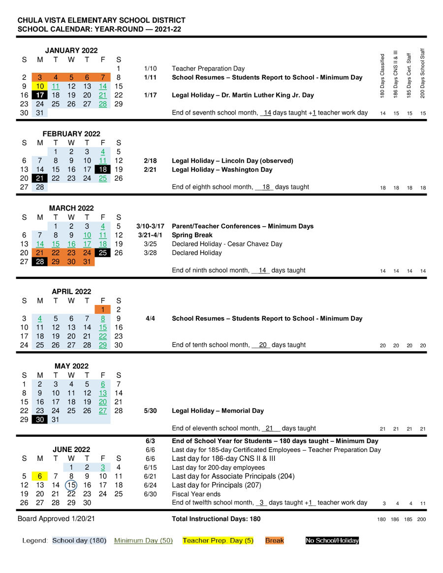 Cvesd Calendar 2022 23 2021-2022 School Year Calendar