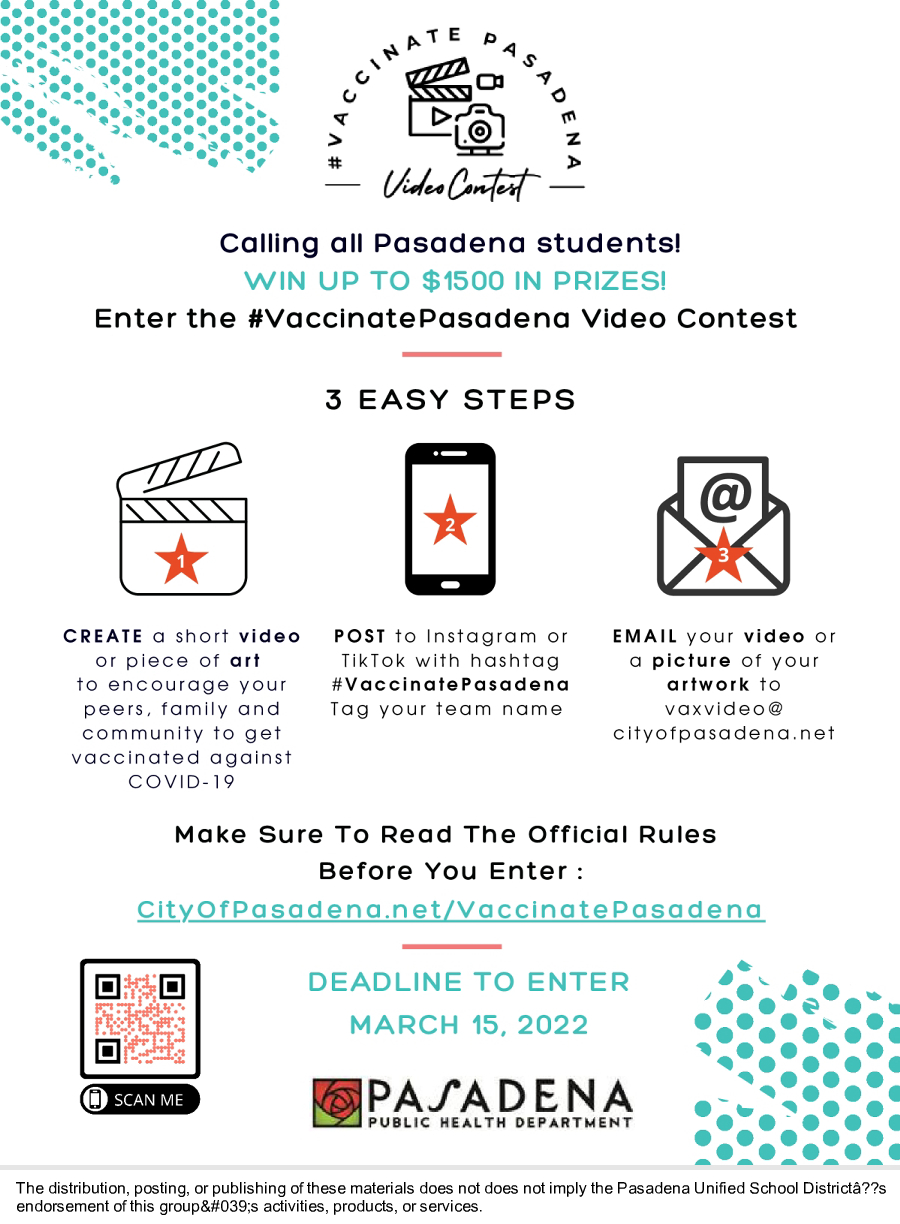 #VaccinatePasadena Video Contest