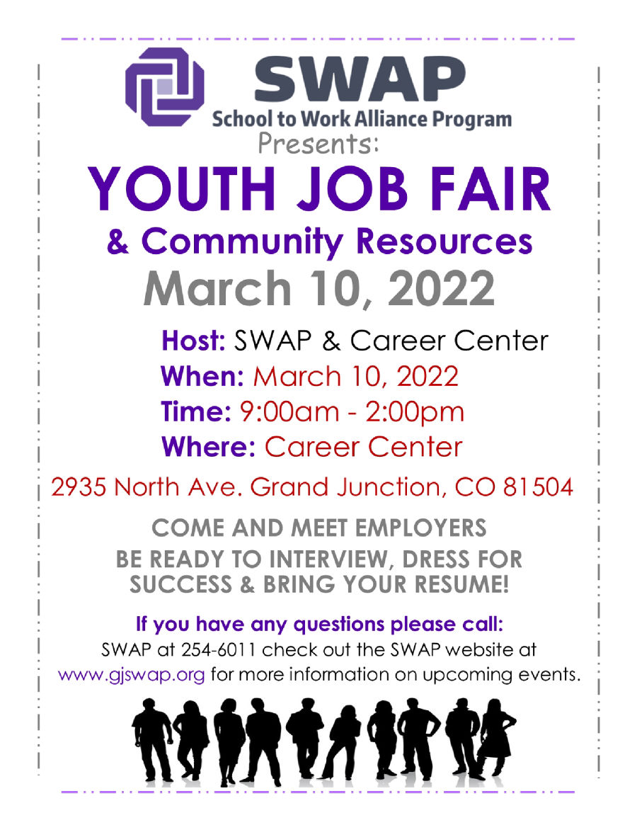Image of a flyer titled SWAP Presents: Youth Job Fair & Resources